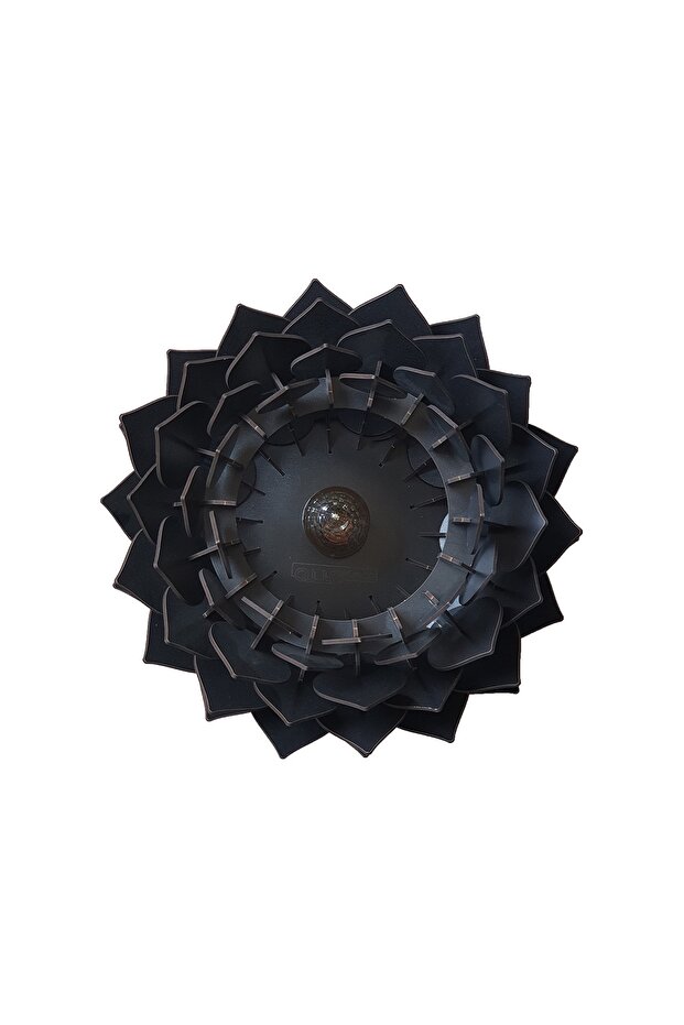 Lotus Metal Ayaklı Yerpuar Anahtarlı Ahşap Modern Tripod Üç Ayaklı Lambader Aydınlatma - 4