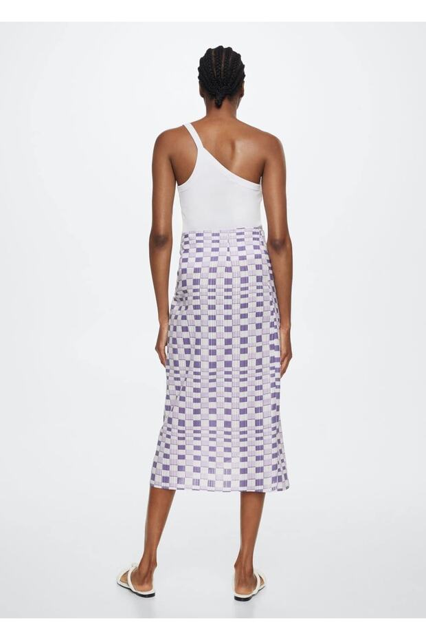 Geometrik Desenli Etek - 4