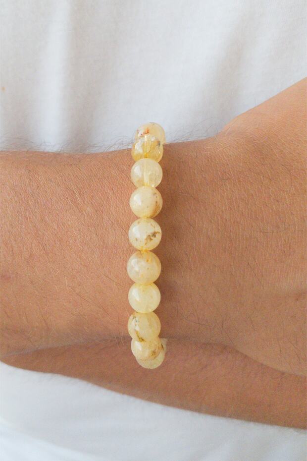 Natural Stone Bracelet Smoky Citrine 2 And 7Chakra, Gemini Ram Leo Money Stone