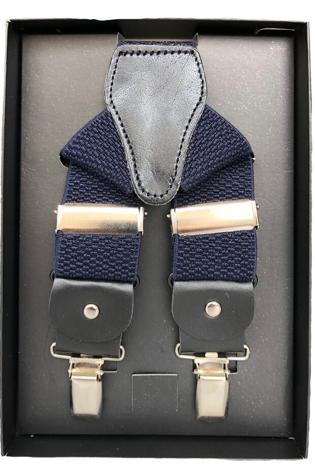 Navy Blue 3.5 Cm Straw Patterned Trouser Hanger
