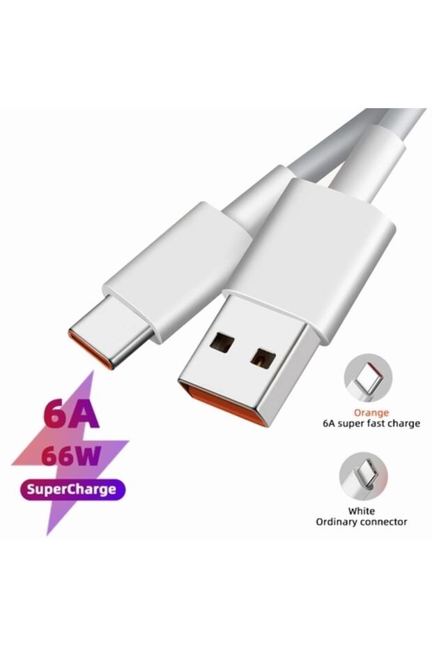 Oppo Realme 7 Vooc Usb C 6a 65w Turbo Hızlı Şarj Type-c Kablosu 1 Metre - 1