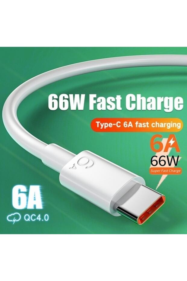 Oppo Realme 7 Vooc Usb C 6a 65w Turbo Hızlı Şarj Type-c Kablosu 1 Metre - 7