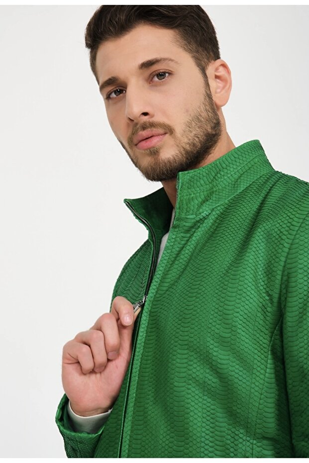 Yeşil Deri Ceket - 3