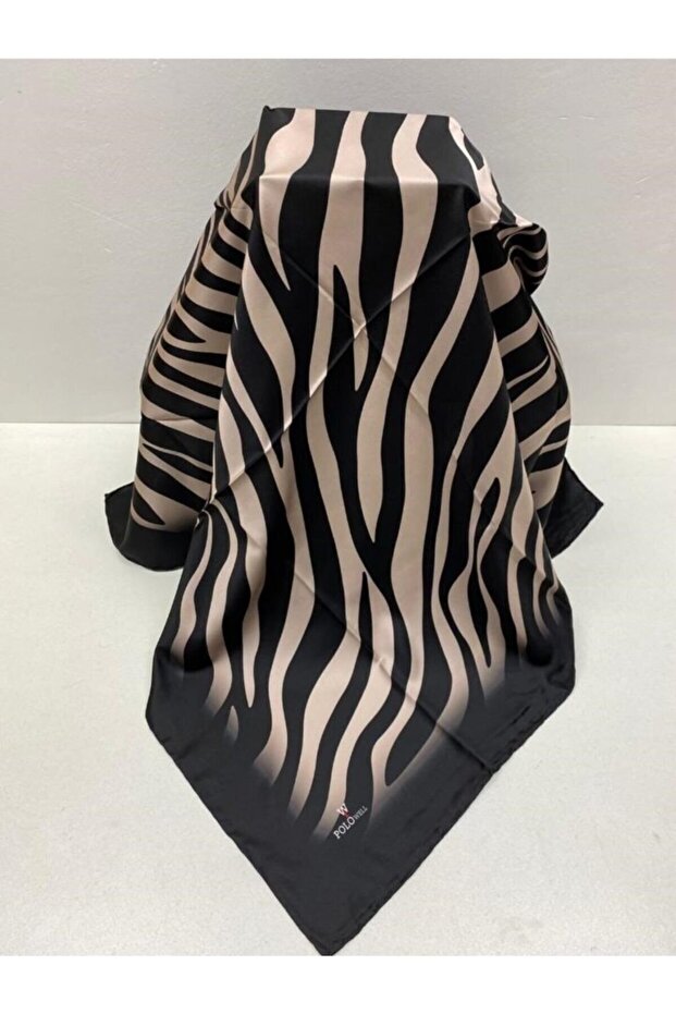 Zebra Pattern Twill Scarf - 1
