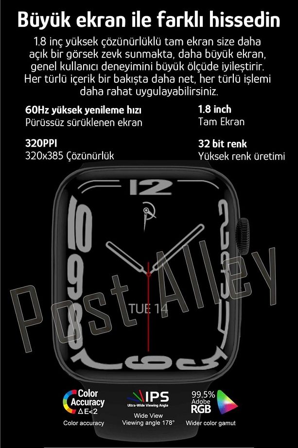 Iphone Ve Android Uyumlu Watch 7 Plus Max Nfc Ve Gps Özellikli Akıllı Saat Siyah Yeni 2022 Dt7 Max - 7