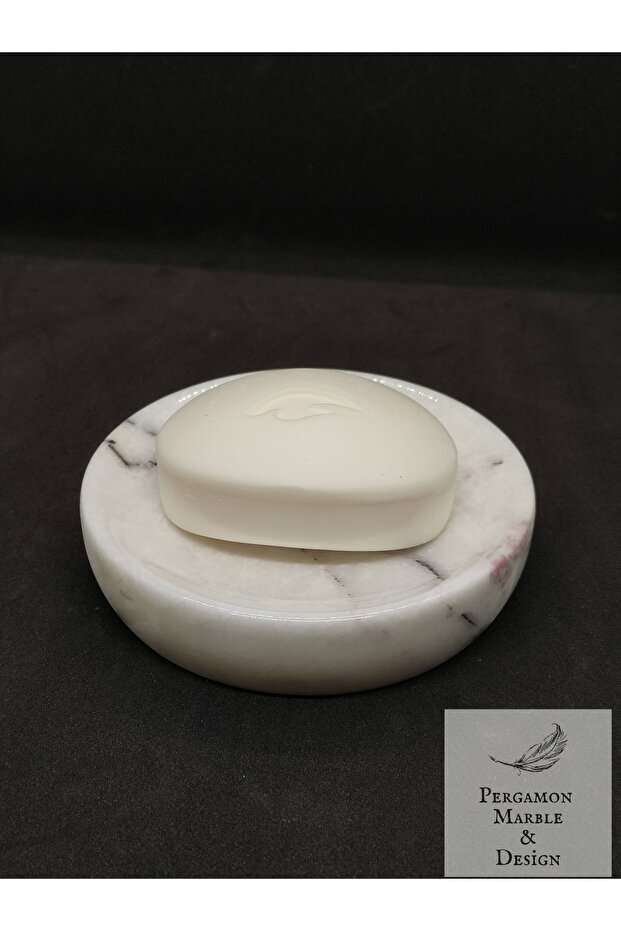 طبق صابون صلب من الرخام الحقيقي – 12x3 سم - 2