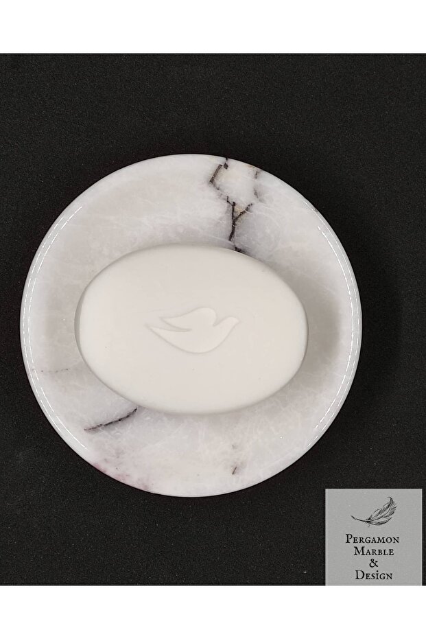 طبق صابون صلب من الرخام الحقيقي – 12x3 سم - 3