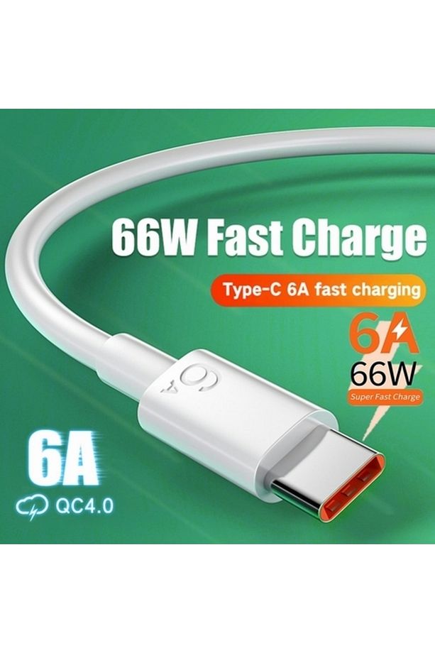 Oppo Reno5 Lite Vooc Usb C 6a 65w Turbo Hızlı Şarj Type-c Kablosu 1 Metre - 7