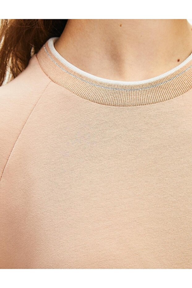 Katlı Balon Kol Elbise Bej - 4