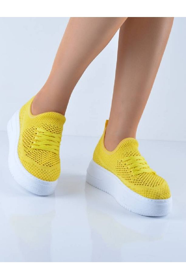 Sarı Triko Model Spor Ayakkabı - 3