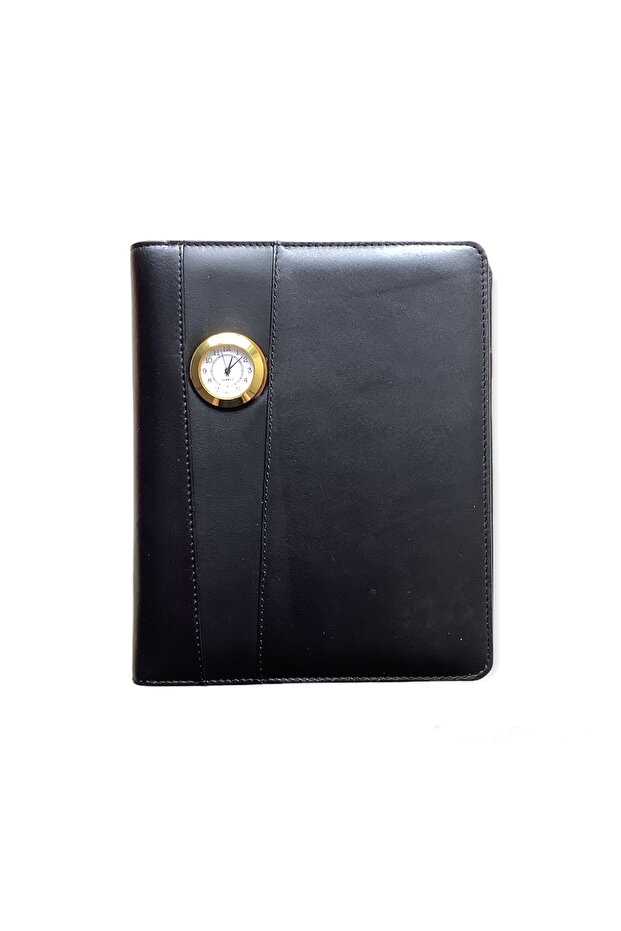Acar Genuine Leather 18.5*23 Cm Clock Organizer Black