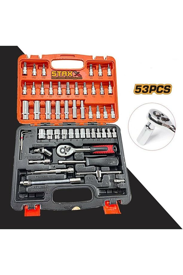 1/4 Cırcırlı 53 Parça Lokma Anahtar Takımı Bits Uç Seti Tam Set - 3