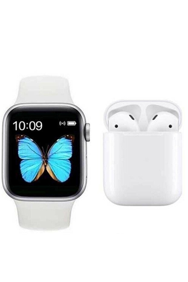 Iphone 13 Uyumlu Kolay Kurulumlu Yeni Nesil Watch 6 Series Akıllı Saat + I12 Bluetooth Kulaklık - 1