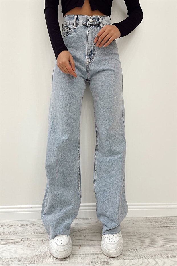 High Waist Loose Jeans Wide Leg Blue Jeans