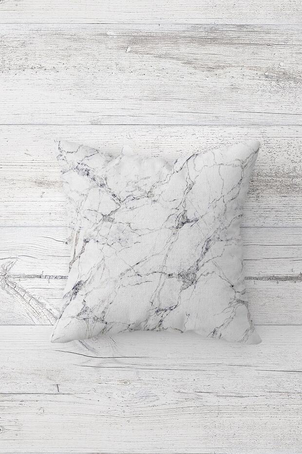 White Marble Pattern One Side Printed Hidden Zipper Pillowcase Throw Pillow Sofa Pillowcase