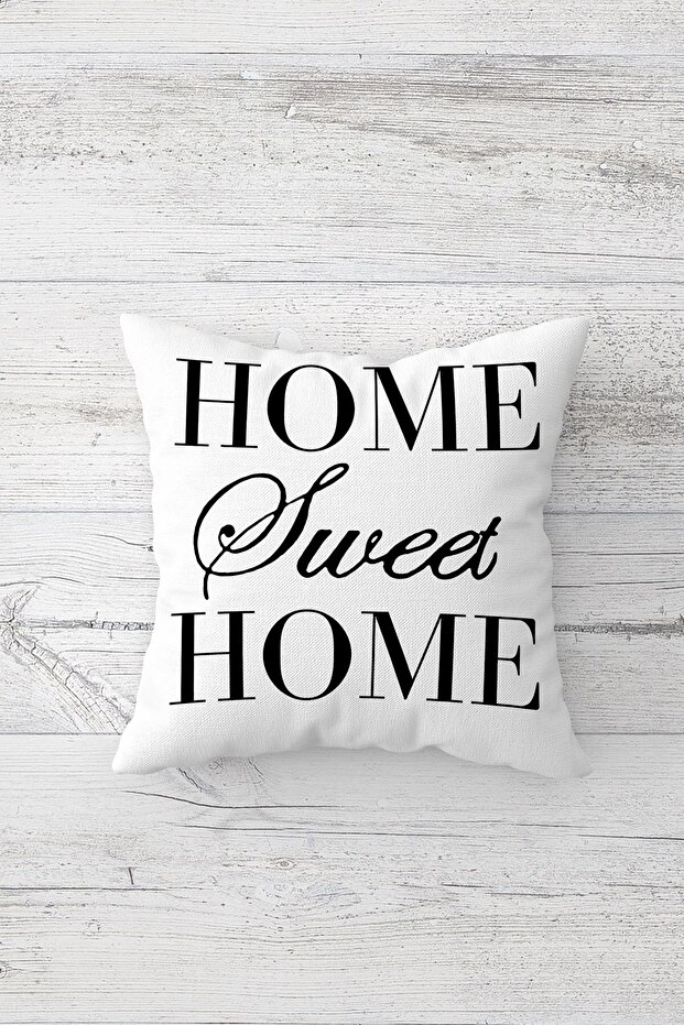 غطاء وسادة بسحاب مخفي مطبوع من جانب واحد من Home Sweet Home، غطاء وسادة للأريكة