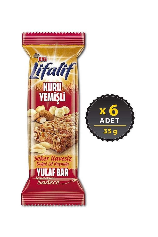 Lifalif Kuru Yemişli Yulaf Bar 35 g x 6 Adet - 1