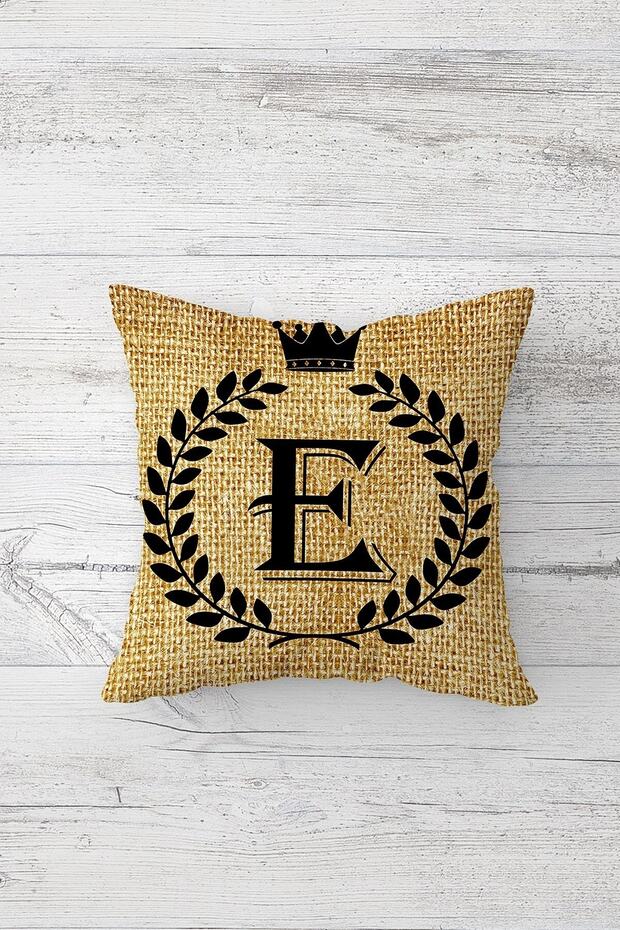 Letter E One Side Printed Hidden Zipper Decorative Pillow Case Throw Pillow Case Pillow Case