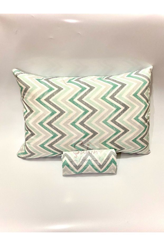 مجموعة ملاءة مطاطية فردية من طراز Zigzag باللون الأخضر من غرفة الشباب مقاس 100 × 200