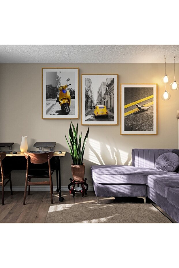 Çerçeveli Ahşap Tablo Seti 3 Prç - 3