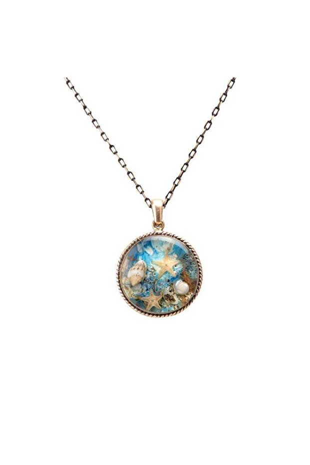 Starfish Handcrafted Authentic Resin Necklace Cevşen (1770-4)