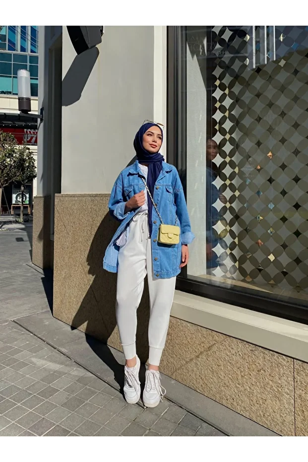 Kadın Oversize Kot Ceket - 3
