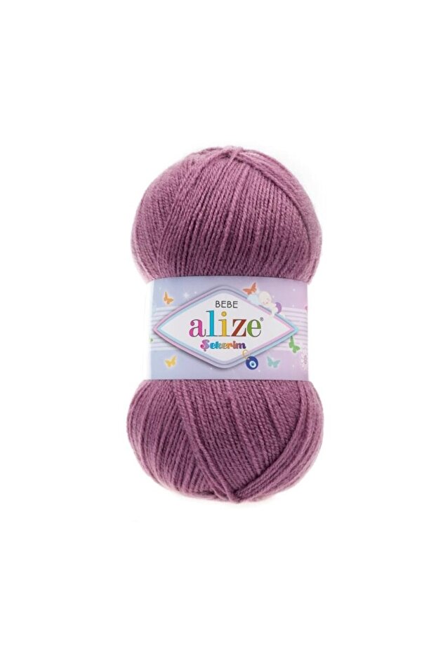Şekerim Bebe El Örgü Ipi Ipliği Yünü Renk Kodu:28-gül - 1