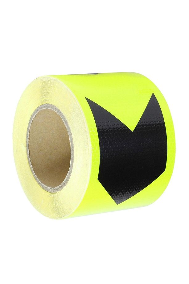1 Metre Reflektörlü Reflektif Fosforlu Şerit Bant Sarı-siyah Reflekte Ikaz Bandı 7,5 Cm - 3
