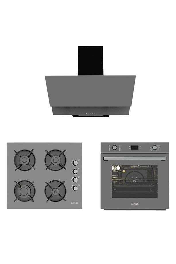 Gri Cam Dijital/dokunmatik 3'lü Ankastre Set (f17-gls640-mfa627) - 1