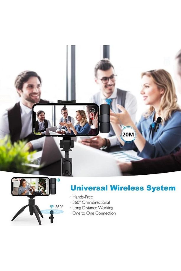 Protonust Iphone Girişli Telefon Uyumlu Wireless Youtube Tiktok Yayın Kablosuz Yaka Mikrofonu - 8