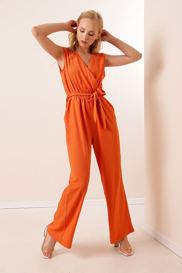 7021 Strickoverall – Orange - 2