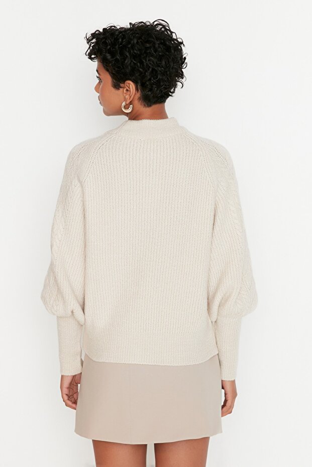 Steinweicher, strukturierter Zopfpullover aus Haar TWOAW21KZ0109 - 5