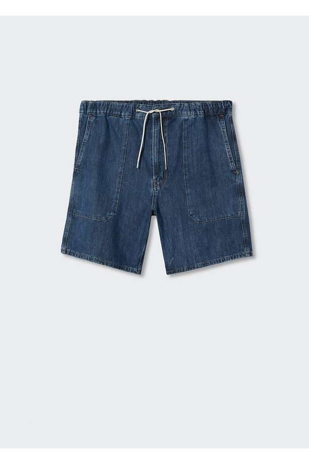Ip Detaylı Denim Bermuda Şort - 3