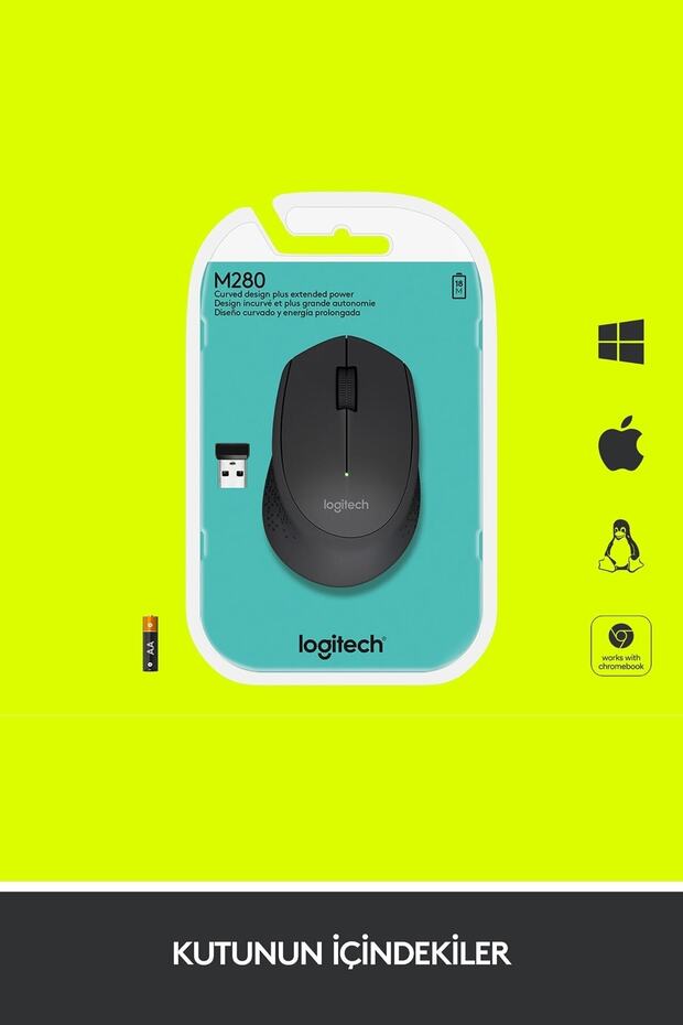 M280 Konforlu Kablosuz Optik Mouse Siyah - 7