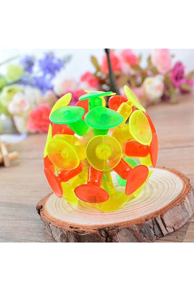 Vantuz Top Cama Yapışan Virüs Şekilli Popit Vantuzlu Top Stres Oyunu - 1