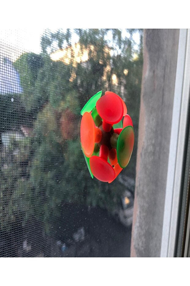 Vantuz Top Cama Yapışan Virüs Şekilli Popit Vantuzlu Top Stres Oyunu - 5