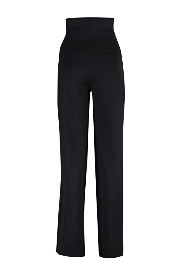 Schwarze, faltbare, gestrickte Sport-Jogginghose aus Scuba/Tauchboot mit weitem Beinbund TWOAW23EA00016 - 8