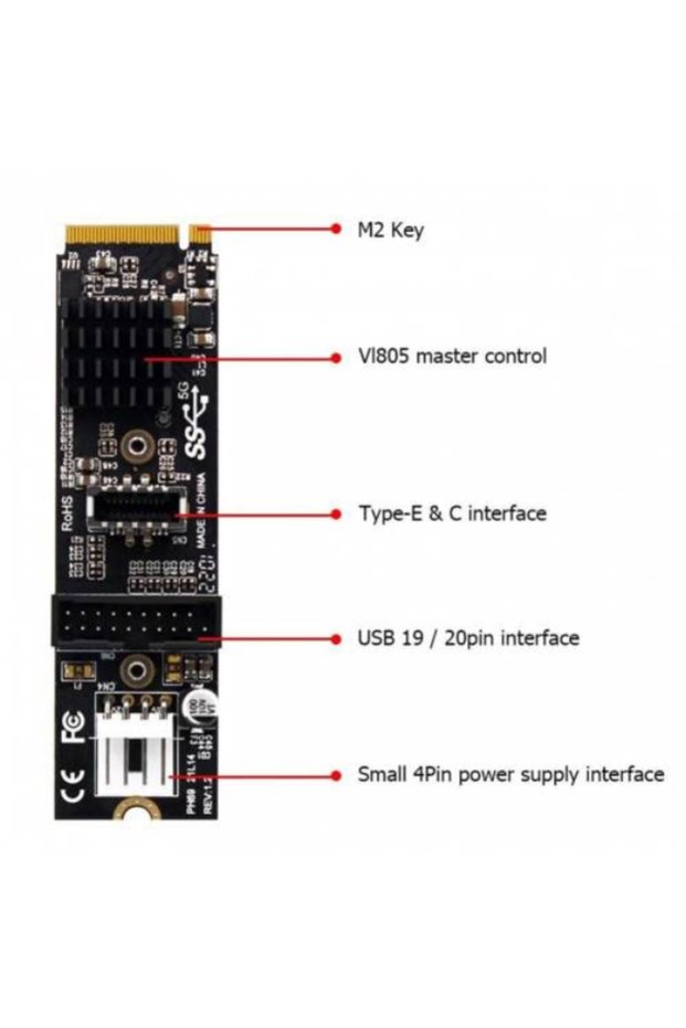 M2 Key 19 Pin to 20 Pin Converter M2 Key Typee Converter M2 Key Type-e Converter