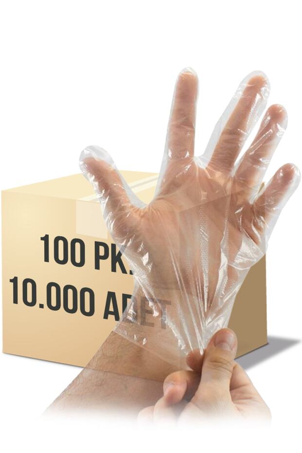 Şeffaf Gıda Poşet Eldiven 100'lü X 100 Pakette 10000 Adet - 5