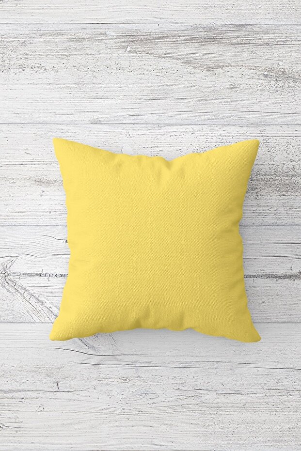 Solid Color Yellow One Side Printed Hidden Zipper Pillowcase Throw Pillow Sofa Pillowcase