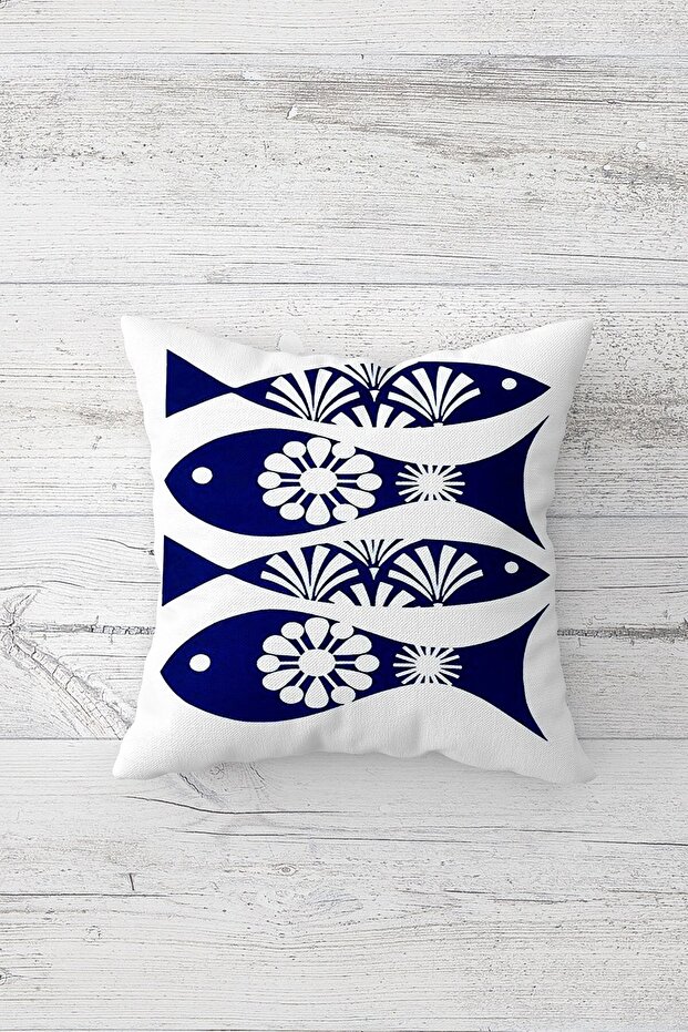 Ethnic Pattern Fish Double Sided Printed Hidden Zippered Pillowcase Throw Pillow Seat Pillowcase
