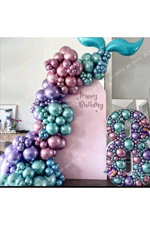 Best Chrome Balloons Balloon Chain Pink Green Purple 100 Pieces