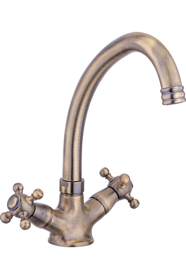 Koç Antique Swan Sink Wash Basin Faucet Lux Brass