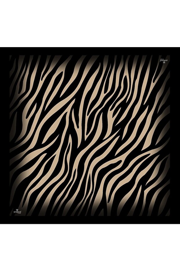 Zebra Pattern Twill Scarf - 2