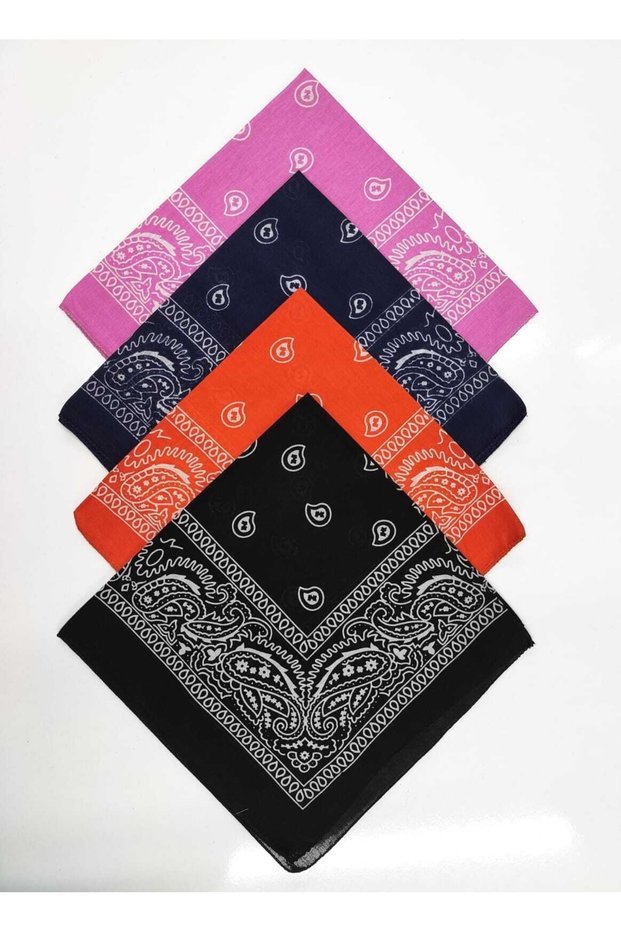 4 Degenerated Cotton (Not 100% Cotton!!! )Bandana Black Orange Pink Navy Blue