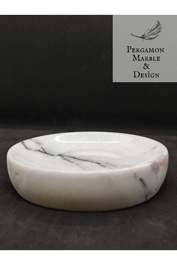 طبق صابون صلب من الرخام الحقيقي – 12x3 سم - 1