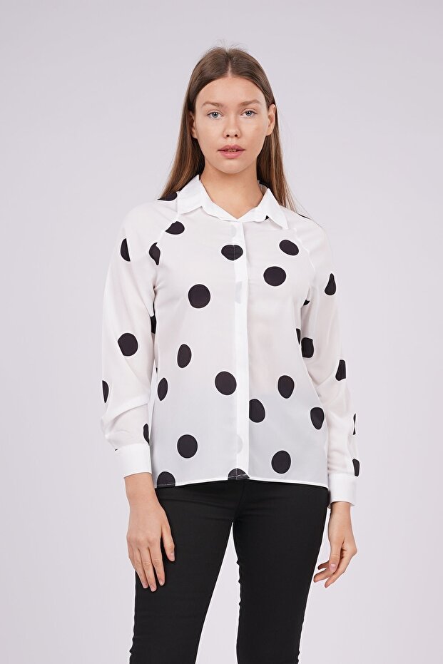 Polka Dot Patterned Shirt - 1
