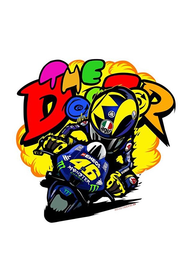 Rossi 13X13 cm Motorcycle Helmet Laptop and Auto Sticker