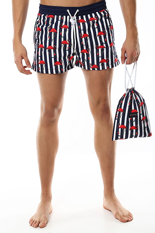 Deniz Şortu - Striped Flamingo - 3