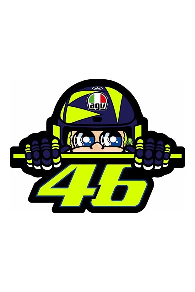Motogp Number 46 Motorcycle Helmet Laptop And Auto Sticker 13x10 Cm